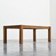 Two-tone wooden graphic coffee table, circa 1960.