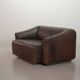 De Sede DS47 Extendable Brown Sadle Leather Loveseat Sofa. Switzerland, 70s