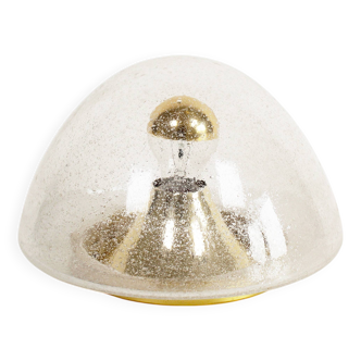 Brass and bubble glass wall or ceiling light by Hoffmeister