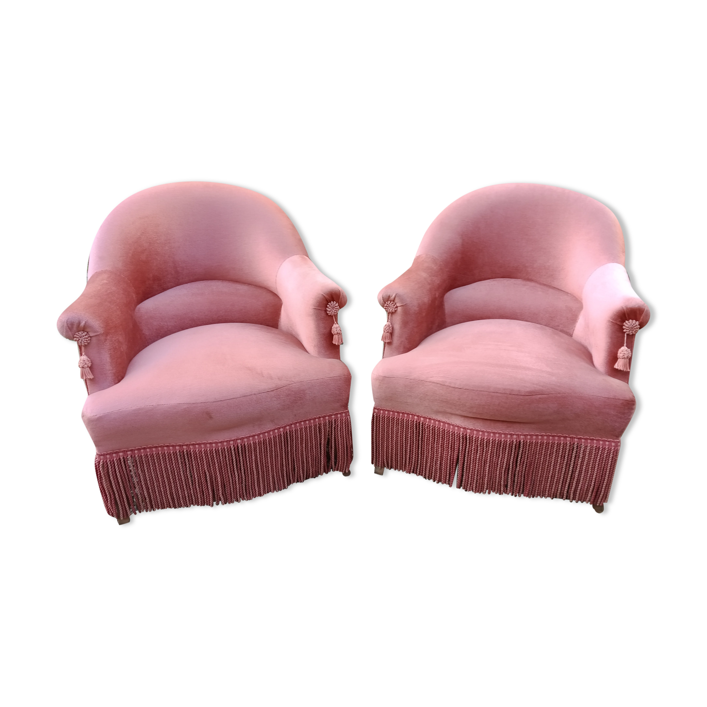 Toad armchairs, a pair