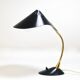 Lampe de bureau ou de table 1950s Cosack Cobra noire en laiton milieu du siècle, style Stilnovo
