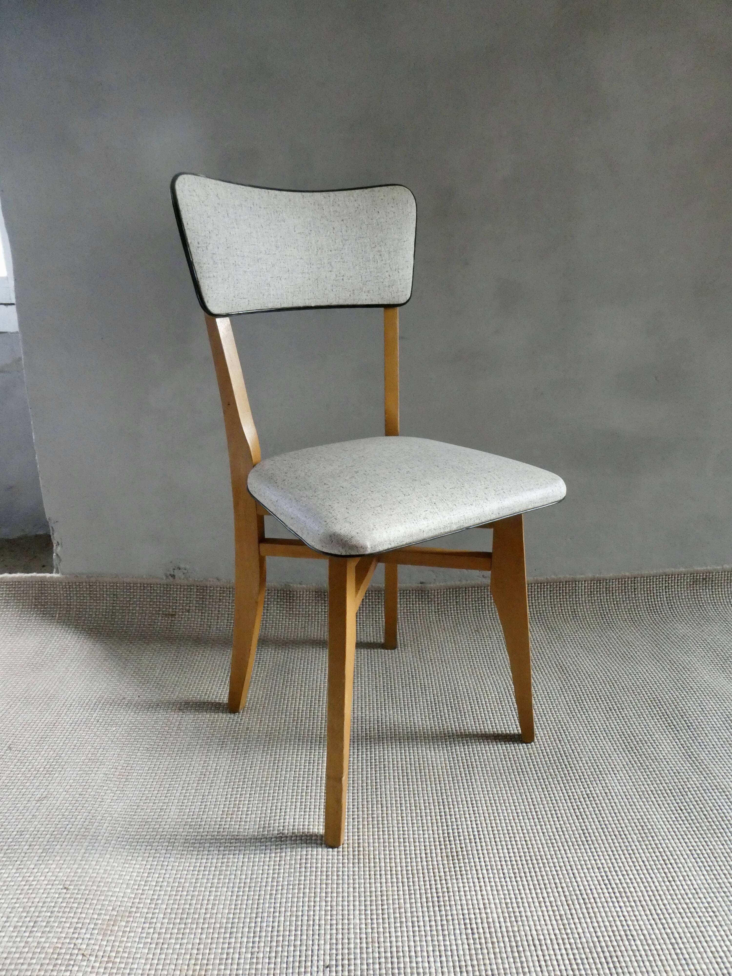 60s bistro chair, in wood and imitation leather