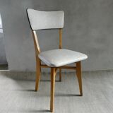 60s bistro chair, in wood and imitation leather