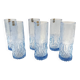 Set of Six Blue Crystal Handmade Drinking Glasses