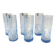 Set of Six Blue Crystal Handmade Drinking Glasses