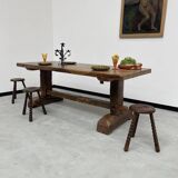 Monastery farm table in oak 1900
