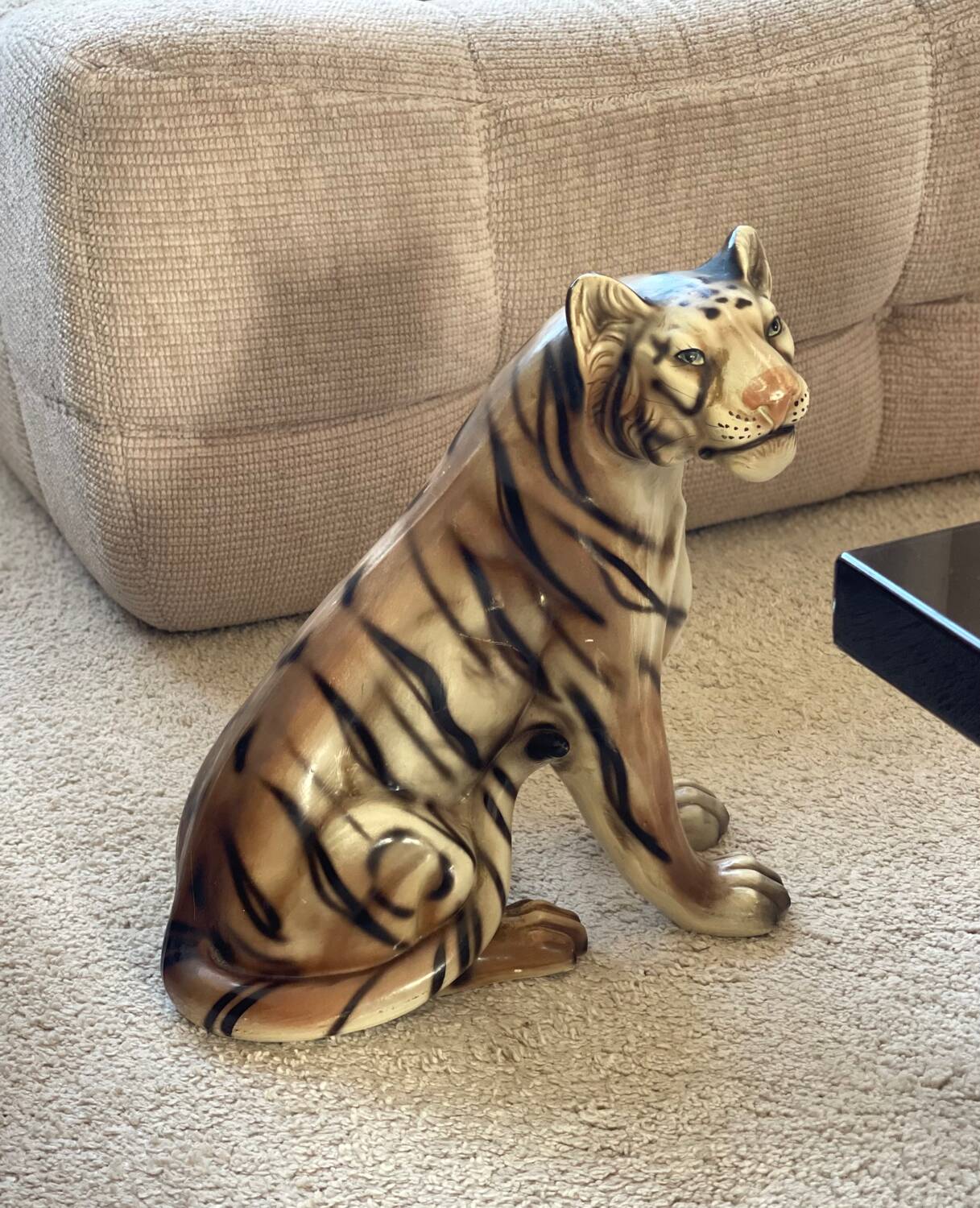 Enamelled ceramic tiger 1970