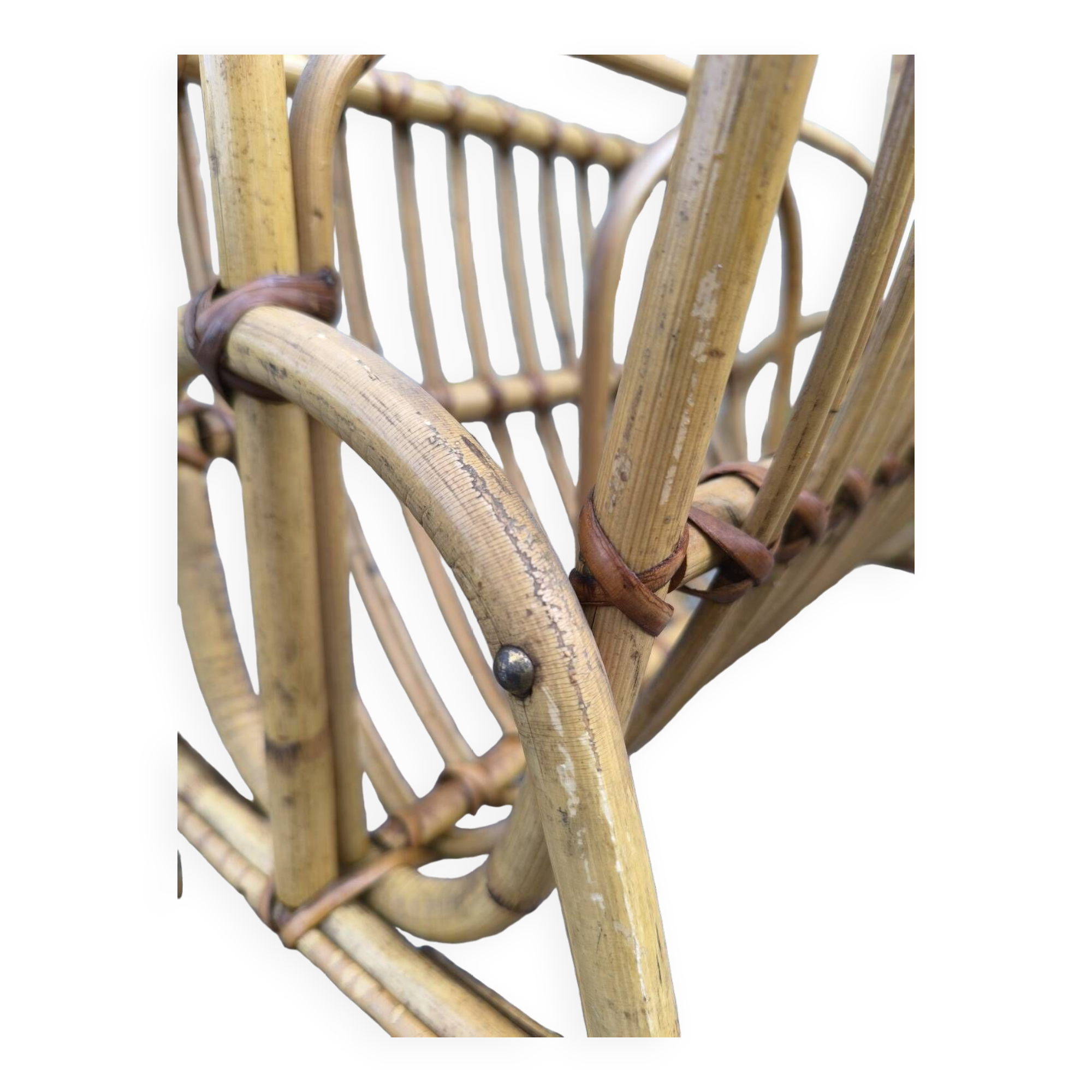 Rattan magazine rack 1960