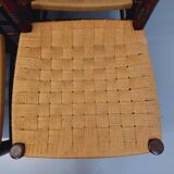 Set of 6 vintage Arts & Crafts chairs in Antonio Calligaris style in rope oak wood from the 50s