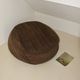 Pouf en velours marron