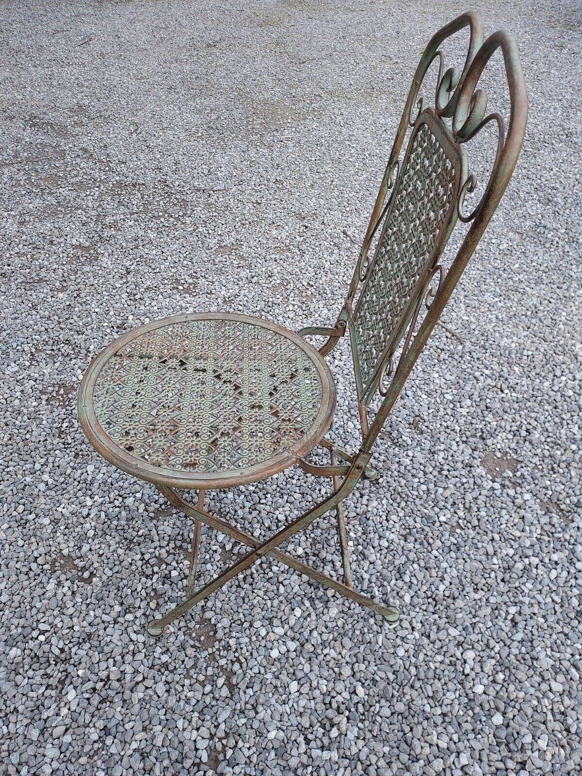 folding garden furniture in patinated iron