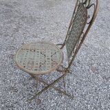 folding garden furniture in patinated iron