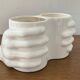 Vintage vase Enamelled ceramic hands 70s