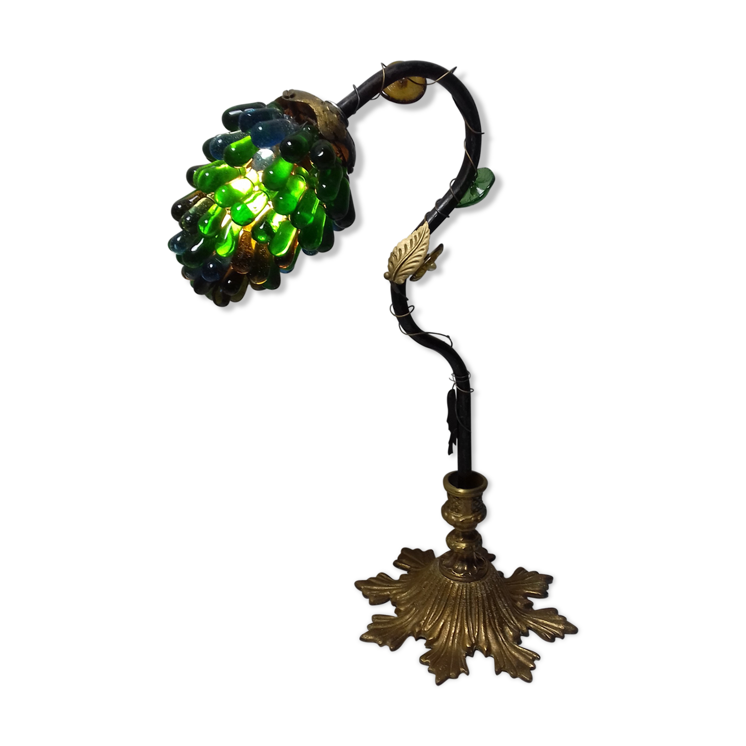 Lampe art deco grappe de raisin verre de Murano