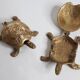 Pair of zoomorphic ashtrays, golden brass turtles