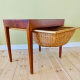 Vintage Danish teak sewing table by Severin Hansen for Haslev Furniture 1960