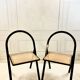 Paire de chaises Giorgio Cattelan – métal noir et cannage