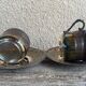 Pair of silver-plated tea cups
