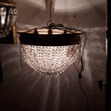 Plafonnier basket has pampilles 4 fires made of gilded brass