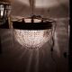 Plafonnier basket has pampilles 4 fires made of gilded brass