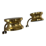 Pair of vintage adjustable wall lights, brass, Sweden 1960