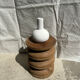 Handmade soliflore drop vase in terracotta painted white h:20 d:15