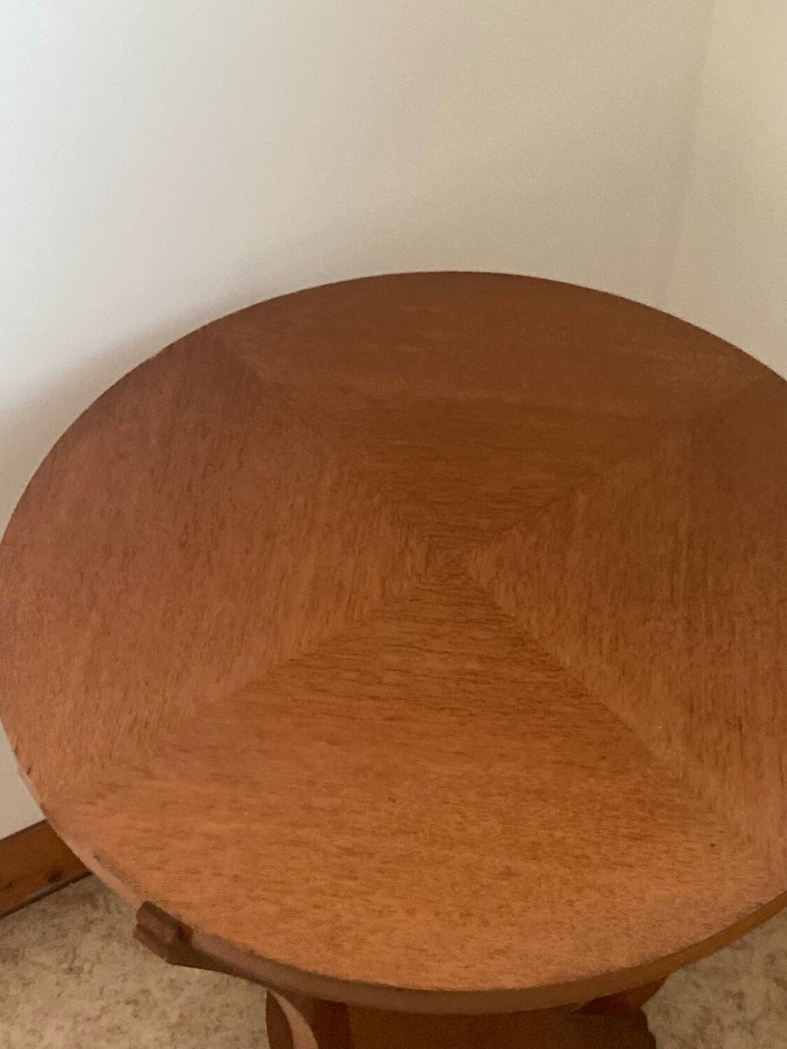 Art Deco Wooden Pedestal Table – 1930s Art Deco Era – Elegant and Practical