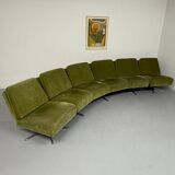 Complete living room with a sofa and 2 Italian design armchairs from the 70s, vintage.