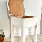 VINTAGE WOOD STOOL CHEST