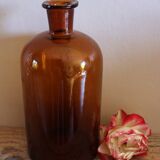 Amber glass bottle vase
