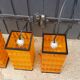 Set of 3 suspensions from the 70s in orange plastic diamond tips