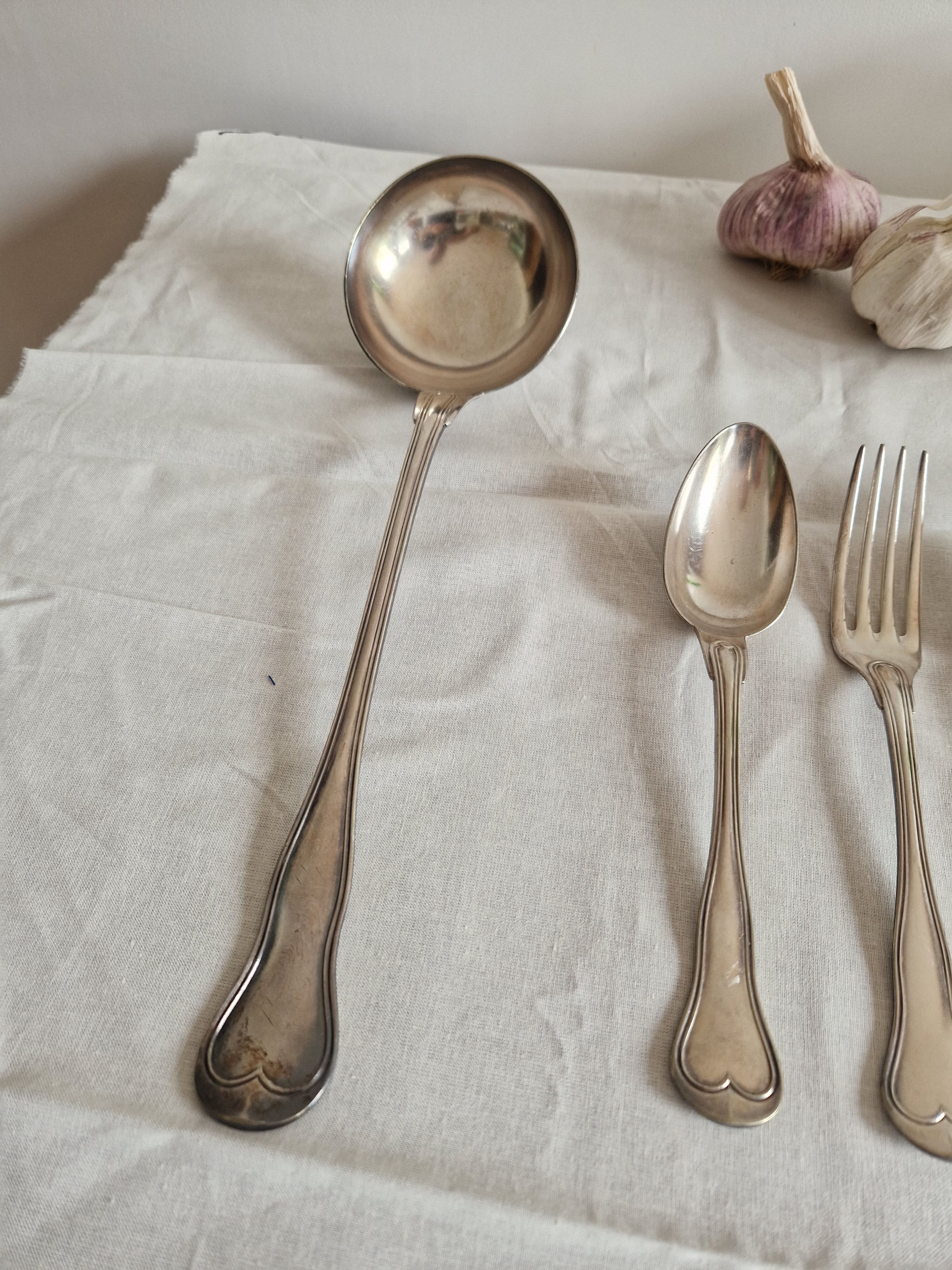 Cutlery set of 13 pieces in silver metal by Christofle