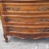 Commode 3 tiroirs noyer et laiton