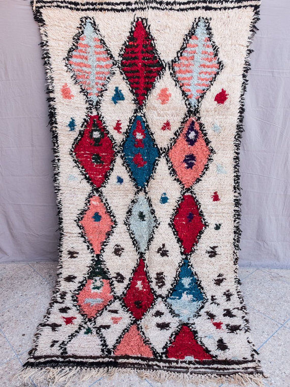 Azilal, 260 x 130 authentic hand made wool rug