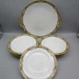 Old dessert service in Limoges porcelain