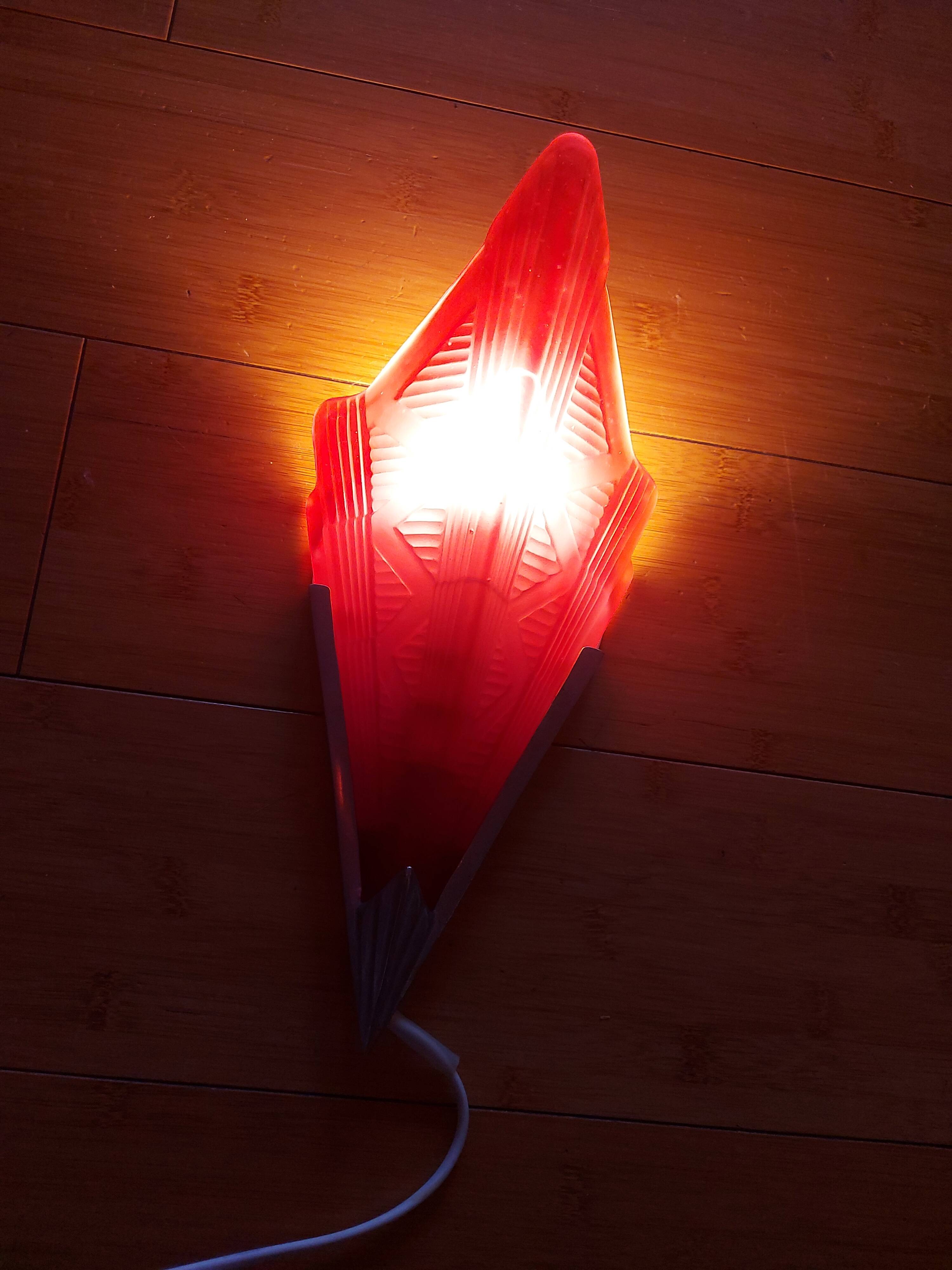 Vintage Ikea wall lamp in tyoe art deco glass