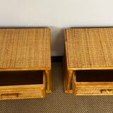 Dresser and rattan bedside tables