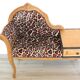 1970s armchair telephone cabinet - leopard giraffe fabric
