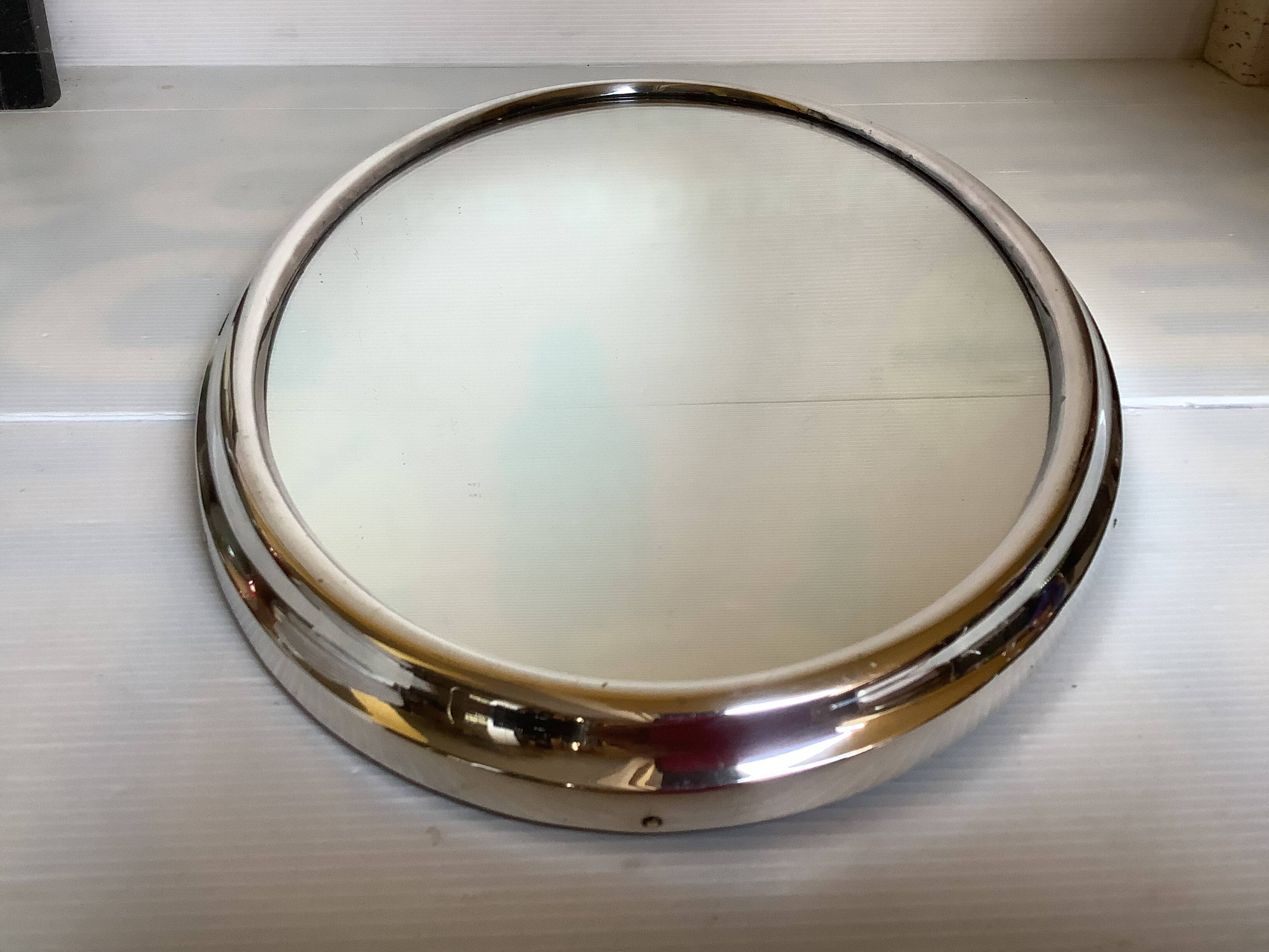 Surtout de table miroir centre de table métal argenté Sivar