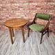 Renovated art deco round coffe table, Poland 1950s