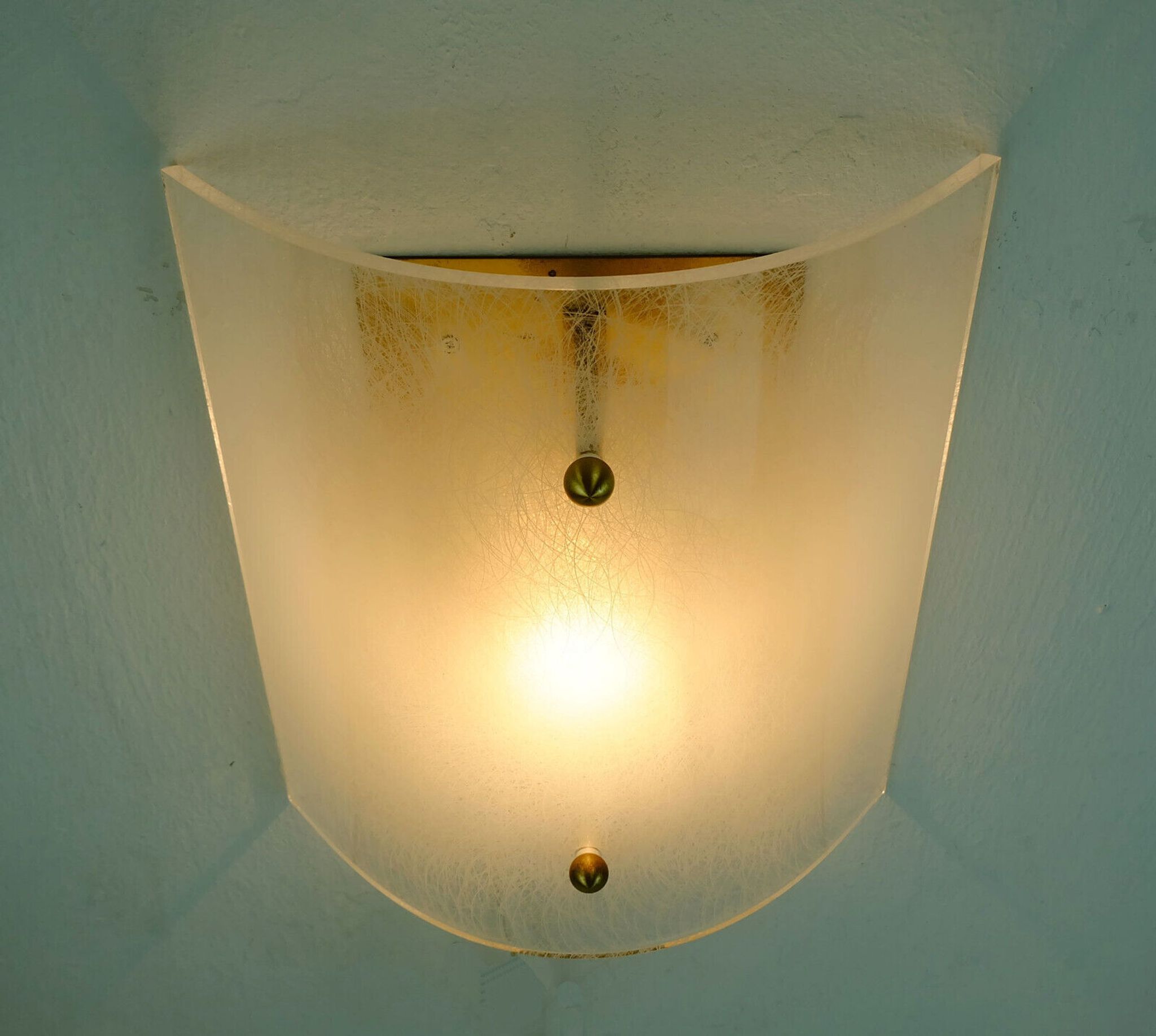 Mid century sconce acrylic and brass 1960s 1970s lucite wall lamp