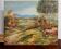 Oil painting on panel of a rural landscape, signed.