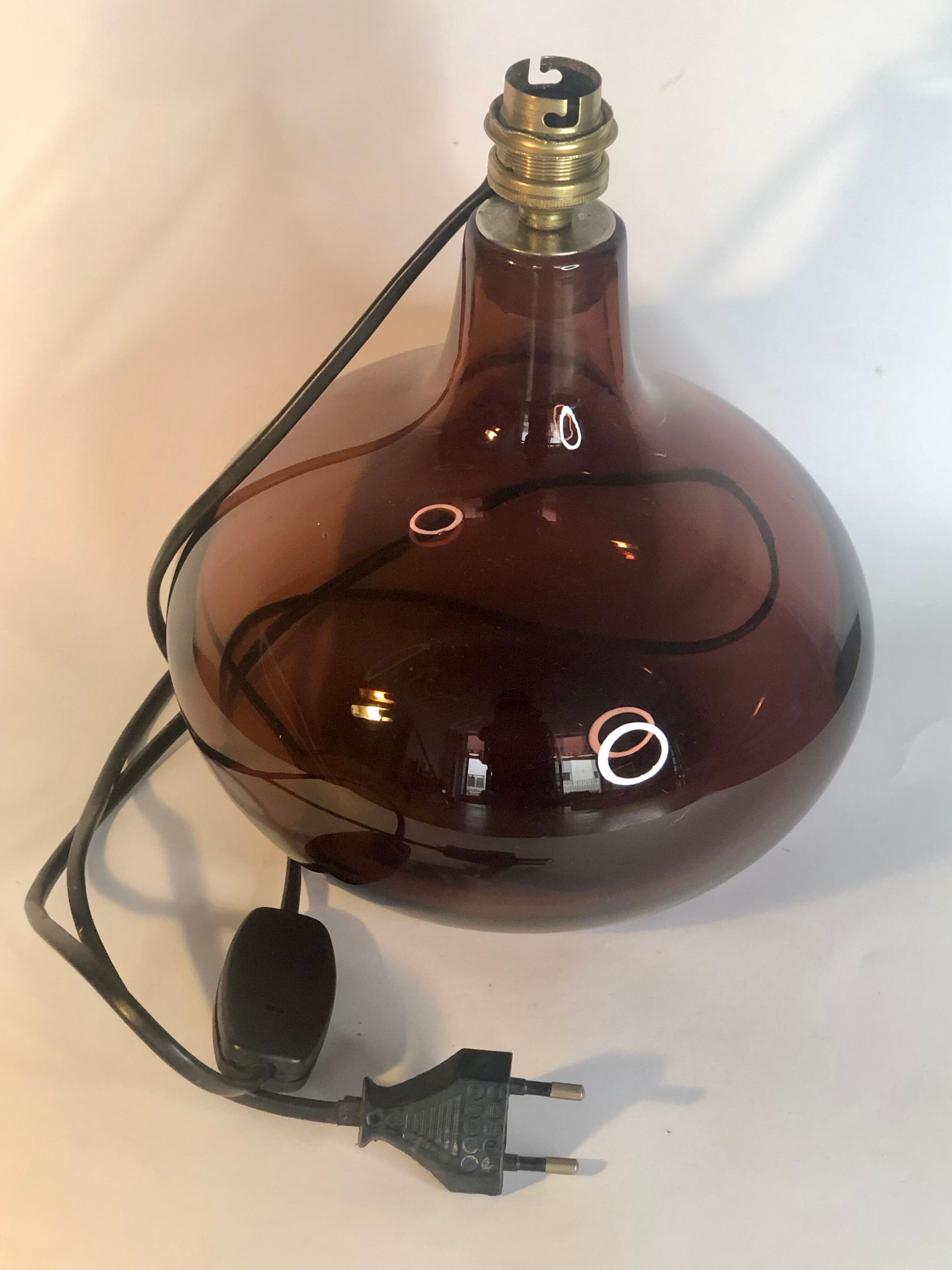 Plum glass lamp base