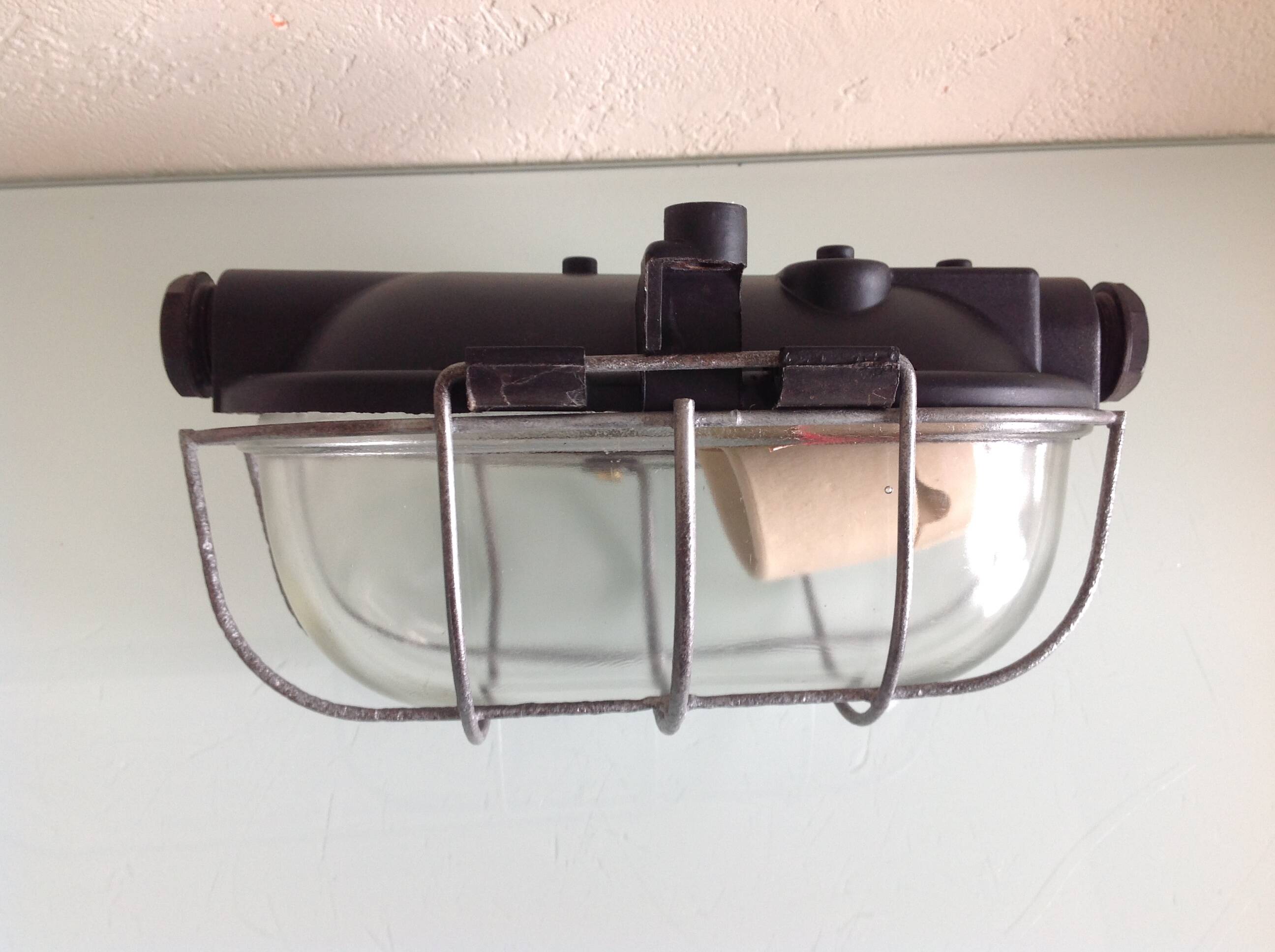 Industrial style porthole wall light, 50s-60s