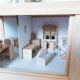 Wooden dollhouse, revamped, furnished, vintage French