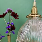 Vintage Holophane Glass Pendant Lampshade (HU1)