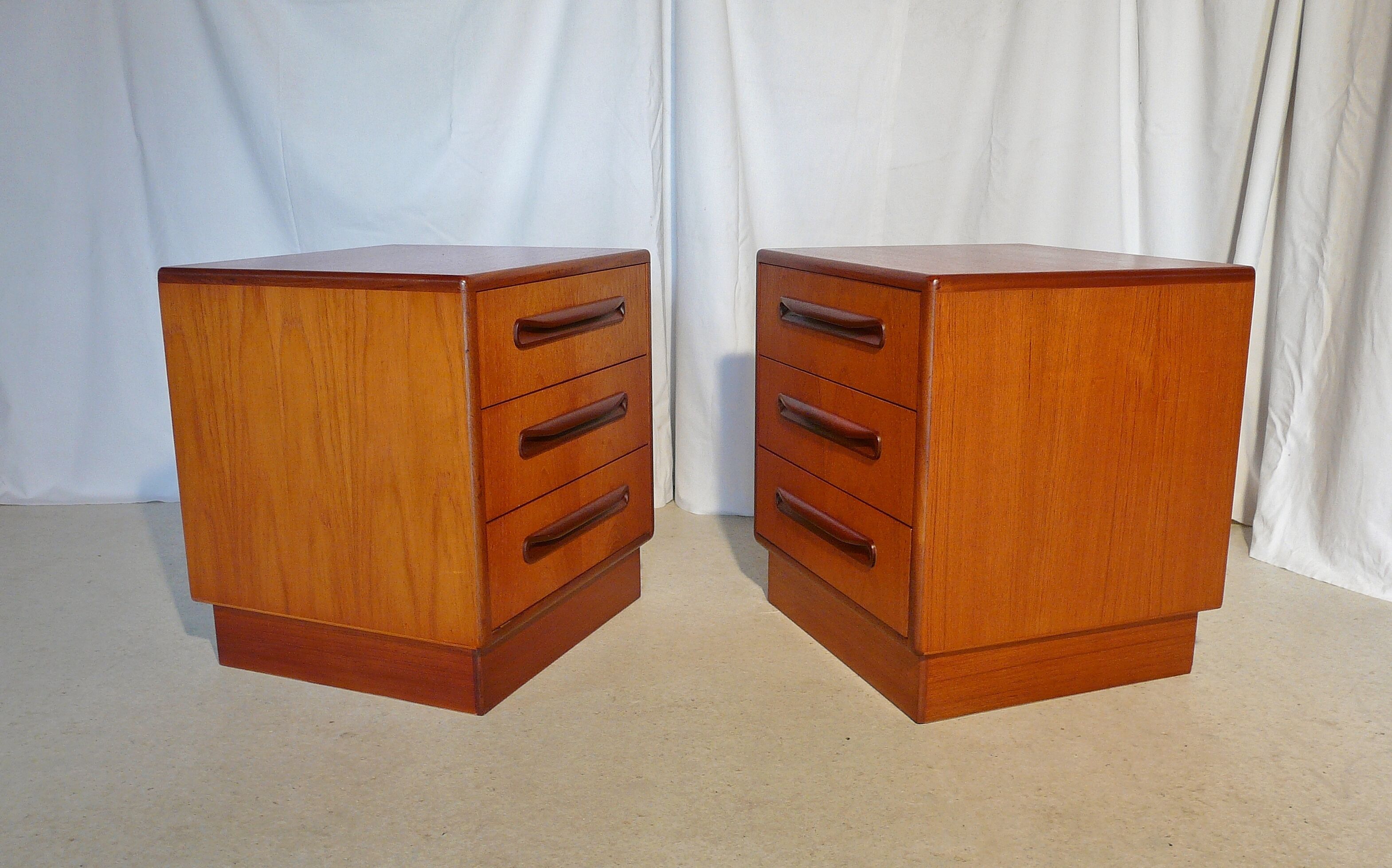 Pair of Scandinavian G Plan teak bedsides