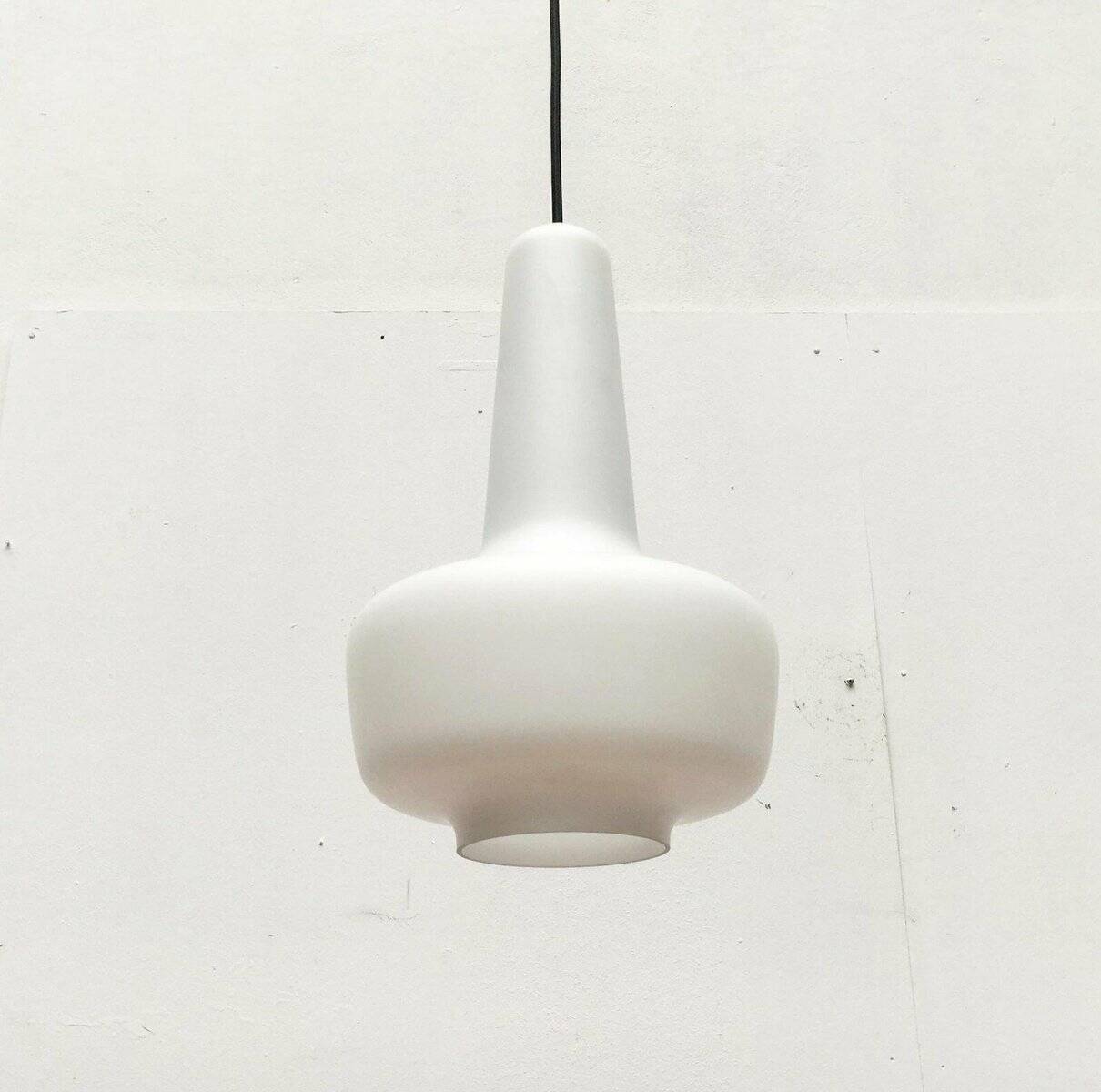 Mid-century glass pendant light Kreta by Jacob E. Bang for Fog & Mørup and Holmegaard, 1960s.