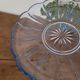 Round blue glass plate