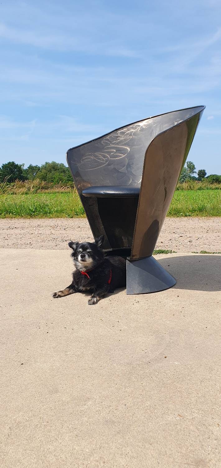 Vintage metal cone chair industrial